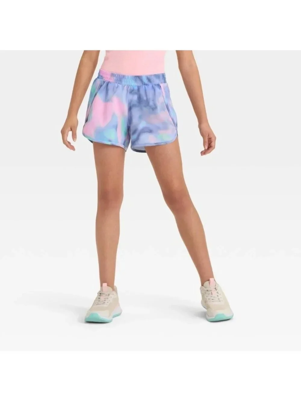 All In Motion Bottoms size XL (14) Girls Tie-Dye Athletic Shorts Blue/ Pink/Pur